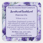 パープルラベンダーガーデン香水ローラーボトルラベル スクエアシール (正面)