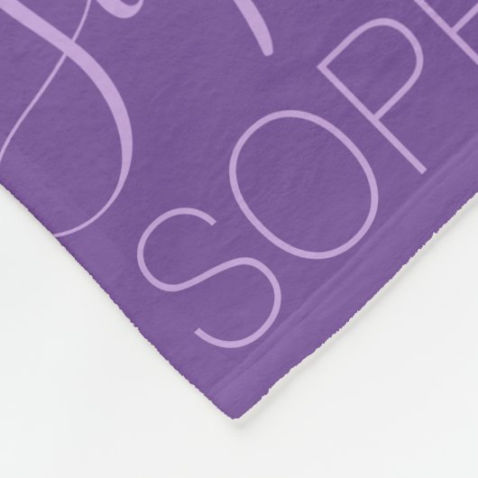 パープルラベンダーガールズネームカスタムパーソナライズされた フリースブランケット (角)