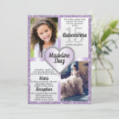 パープルラベンダーキンセアニェラ招待状クンプレニョス 招待状 (スタンド正面)