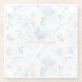 パープルラベンダークリームの花 ガラスコースター (裏面)