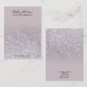 パープルラベンダーグリッタージュエリーイヤリングディスプレイ 名刺 (正面/裏面)