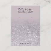 パープルラベンダーグリッタージュエリーイヤリングディスプレイ 名刺 (正面)