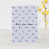 パープルラベンダーグリッタートンフライ カード (黄色い花)