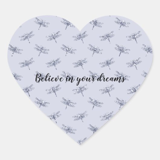 パープルラベンダーグリッタートンフライ ハートシール (正面)