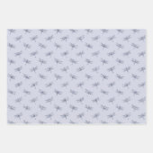 パープルラベンダーグリッタードラゴンフライ   ラッピングペーパーシート (正面)