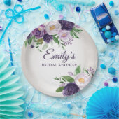 パープルラベンダーグリーナリーグレーブライダルシャワー ペーパープレート (パーティー)