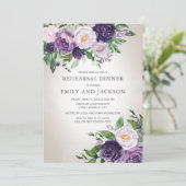 パープルラベンダーグリーンリハーサルディナー 招待状 (スタンド正面)