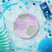 パープルラベンダーグレーダリアベビーシャワー/ブライダル ペーパープレート (パーティー)