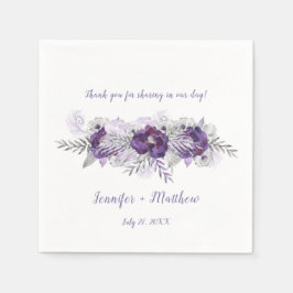パープルラベンダーグレーバックグラウンド披露宴 スタンダードカクテルナプキン