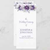 パープルラベンダーグレーフローラ結婚式 プログラム (正面/裏面)