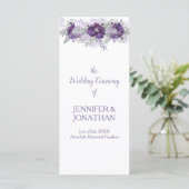 パープルラベンダーグレーフローラ結婚式 プログラム (スタンド正面)