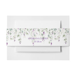 パープルラベンダーグ淡い色のリー離れンズベリーバンド 招待状ベリーバンド