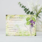 パープルラベンダースイートピーズRSVP 出欠カード (スタンド正面)