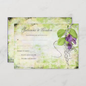 パープルラベンダースイートピーズRSVP 出欠カード (正面/裏面)