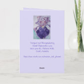 パープルラベンダーデイジーフラワー考えフローラズユー カード (裏面)