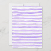 パープルラベンダーバタフライキスと誕生日 招待状 (裏面)