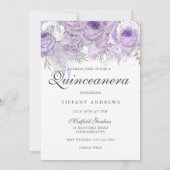 パープルラベンダーバラドレスキンセアニェラ招待状 招待状 (裏面)