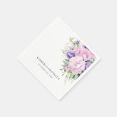 パープルラベンダーピンクフローラサンキュー結婚ズ スタンダードカクテルナプキン (角)