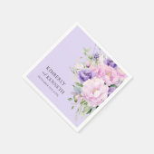 パープルラベンダーピンクフローラサンキュー結婚ズ スタンダードカクテルナプキン (角)