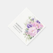 パープルラベンダーピンクフローラサンキュー結婚ズ スタンダードカクテルナプキン (角)