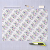 パープルラベンダーピンク結婚フローラ 薄葉紙 (クラフト)