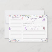 パープルラベンダーフラワーズブライダルシャワーレシピカード (正面)