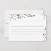 パープルラベンダーフラワーズブライダルシャワーレシピカード (裏面)