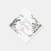 パープルラベンダーフラワーズユーカリブライダルシャワー スタンダードカクテルナプキン (角)