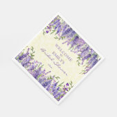 パープルラベンダーフローライエローブライダルシャワー スタンダードランチョンナプキン (角)