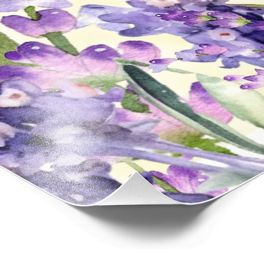 パープルラベンダーフローライエローブライダルシャワー フォトプリント (角)