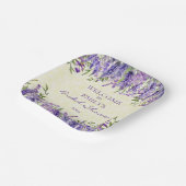 パープルラベンダーフローライエローブライダルシャワー ペーパープレート (傾斜あり)