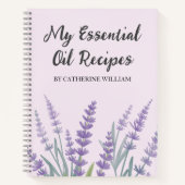 パープルラベンダーフローラエッセンシャル油レシピ ノートブック (正面)