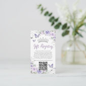 パープルラベンダーフローラキンセアニェラギフトレジストリ エンクロージャーカード (スタンド正面)