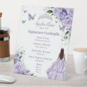 パープルラベンダーフローラキンセアニラカクテルメニュー 台座サイン (インサイチュ)