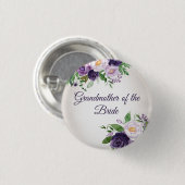 パープルラベンダーフローラグリーンリー祖母の花嫁 缶バッジ (正面&裏面)