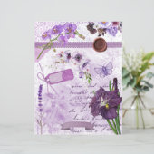 パープルラベンダーフローラコラージスクラップブック紙 (スタンド正面)