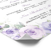 パープルラベンダーフローラシルバーキンセニェラバーメニュー ポスター (角)