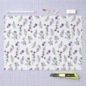 パープルラベンダーフローラスモールビジネスパッケージ 薄葉紙 (クラフト)