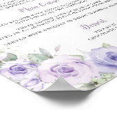 パープルラベンダーフローラバタフライキンセアニューラメニュー ポスター (角)