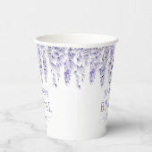 パープルラベンダーフローラブライダルシャワー紙カップ 紙コップ (右)