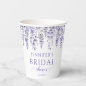 パープルラベンダーフローラブライダルシャワー紙カップ 紙コップ (正面)