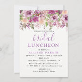 パープルラベンダーフローラブライダルルンチョン招待状 招待状 (正面)