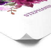 パープルラベンダーフローラボホ結婚のウェルカムポスター ポスター (角)