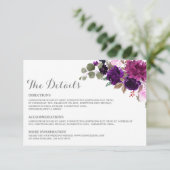 パープルラベンダーフローラボホ結婚の詳細カード エンクロージャーカード (スタンド正面)