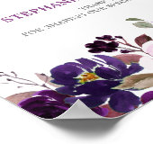 パープルラベンダーフローラ結婚ボホのサイン/ポスター ポスター (角)