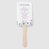 パープルラベンダーフローラ結婚式 プログラムファン ハンドファン (裏面)