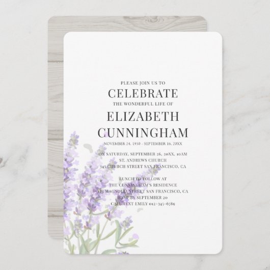 パープルラベンダーフローラ記念館 招待状 (正面/裏面)