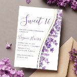 パープルラベンダーフローラSweet sixteen16誕生日 招待状<br><div class="desc">パープルラベンダーフローラSweet sixteen16誕生日</div>