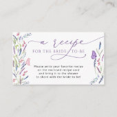 パープルラベンダーブライダルシャワーレシピリクエストエンクロ エンクロージャーカード (正面)