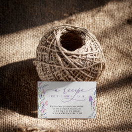 パープルラベンダーブライダルシャワーレシピリクエストエンクロ エンクロージャーカード